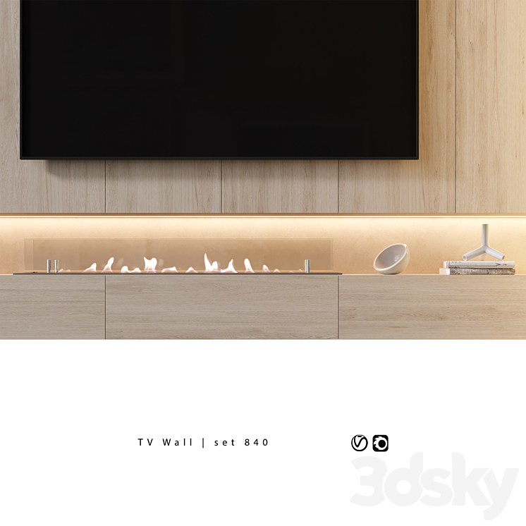 TV Wall | set 840 3DS Max Model - thumbnail 2