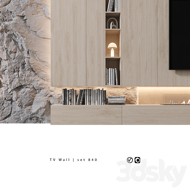 TV Wall | set 840 3DS Max Model - thumbnail 4