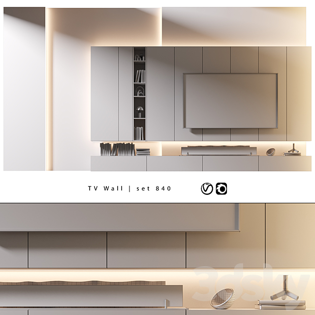 TV Wall | set 840 3DS Max Model - thumbnail 5