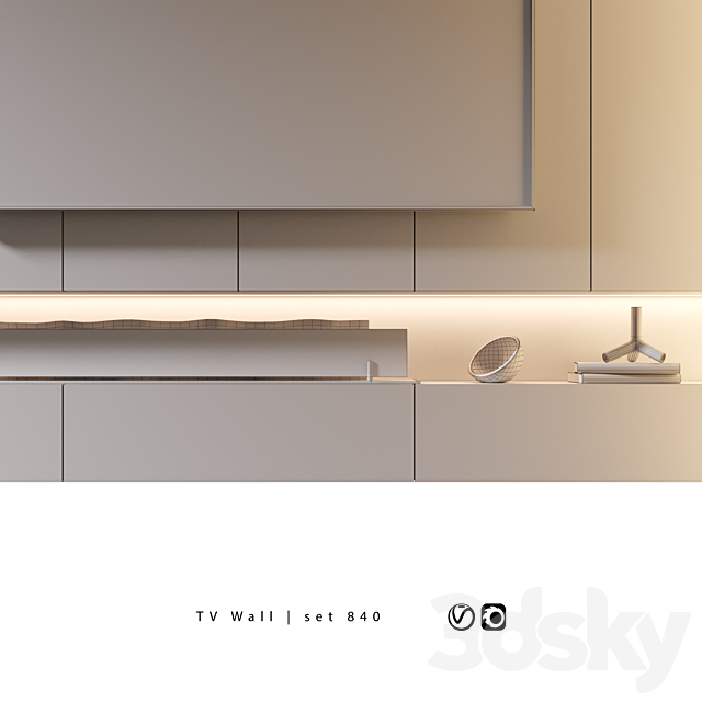 TV Wall | set 840 3DS Max Model - thumbnail 6