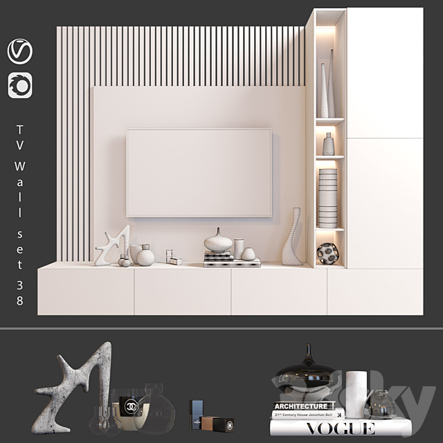 TV Wall | set 85 3DS Max Model - thumbnail 2