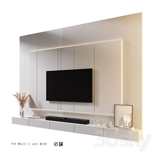 TV Wall | set 850 3DS Max Model - thumbnail 4