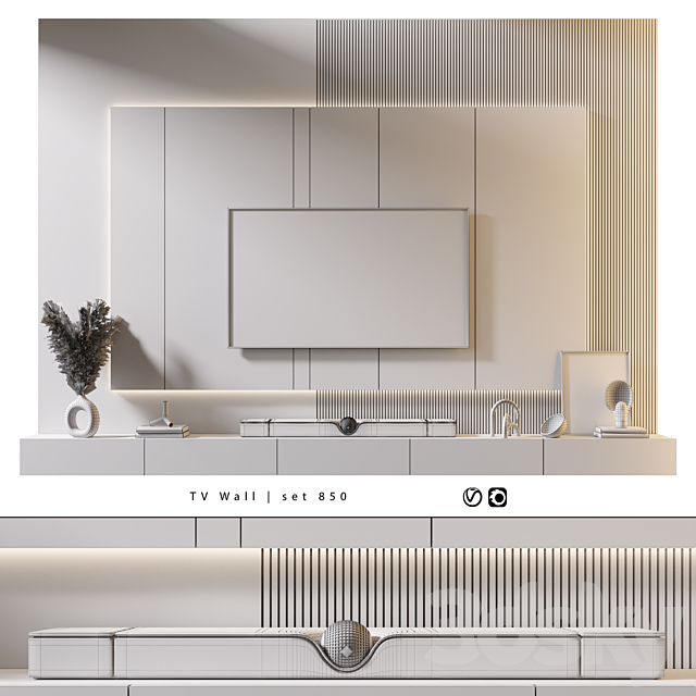 TV Wall | set 850 3DS Max Model - thumbnail 5