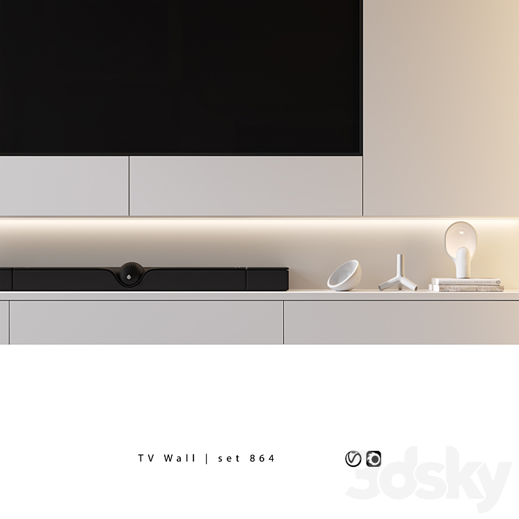 TV Wall | set 864 3DS Max Model - thumbnail 2