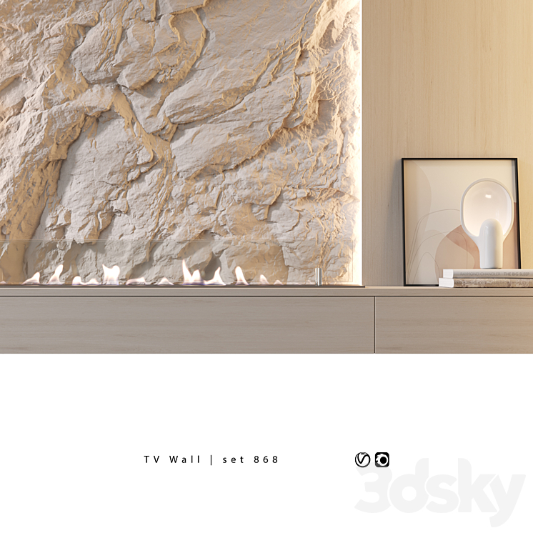 TV Wall | set 868 3DS Max Model - thumbnail 2