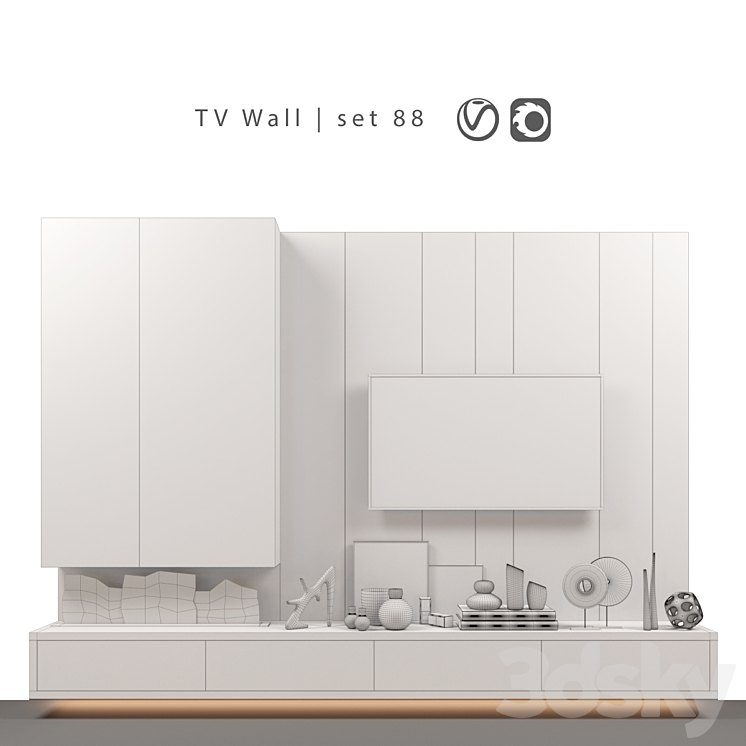 TV Wall | set 88 3DS Max - thumbnail 2