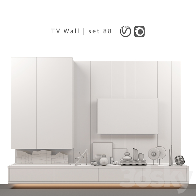 TV Wall | set 88 3DSMax File - thumbnail 2