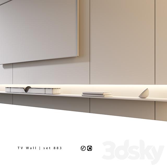 TV Wall | set 883 3DS Max Model - thumbnail 6