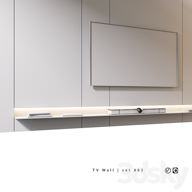 TV Wall | set 883 3DS Max Model - thumbnail 7