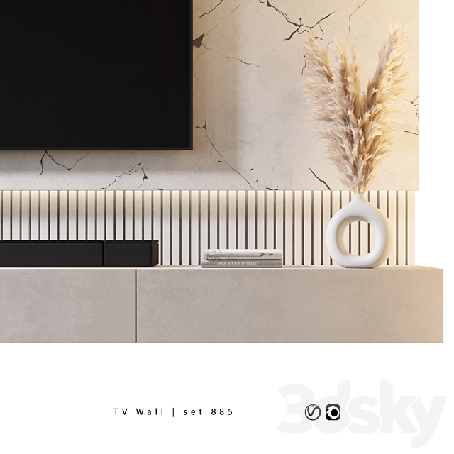 TV Wall | set 885 3DS Max Model - thumbnail 2