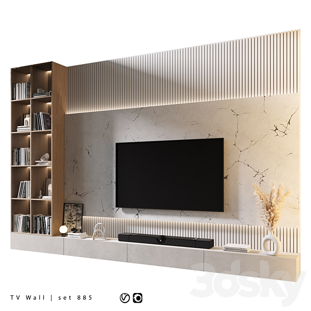 TV Wall | set 885 3DS Max Model - thumbnail 5