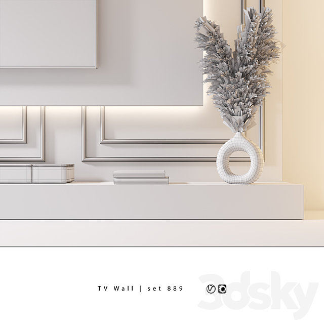 TV Wall | set 889 3DS Max Model - thumbnail 7