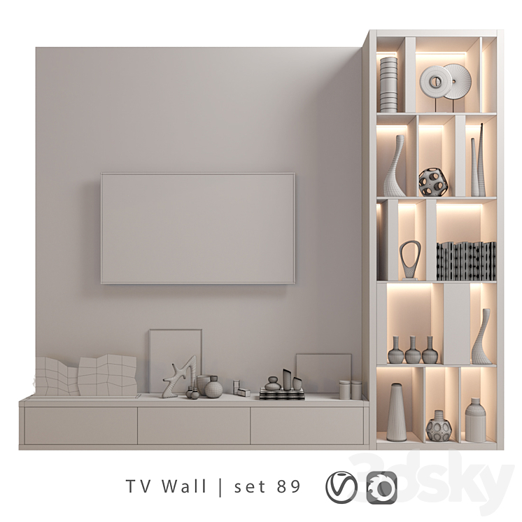 TV Wall | set 89 3DS Max - thumbnail 2