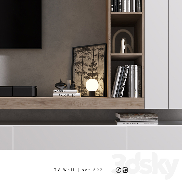 TV Wall | set 897 3DS Max Model - thumbnail 2