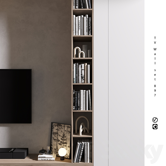 TV Wall | set 897 3DS Max Model - thumbnail 4