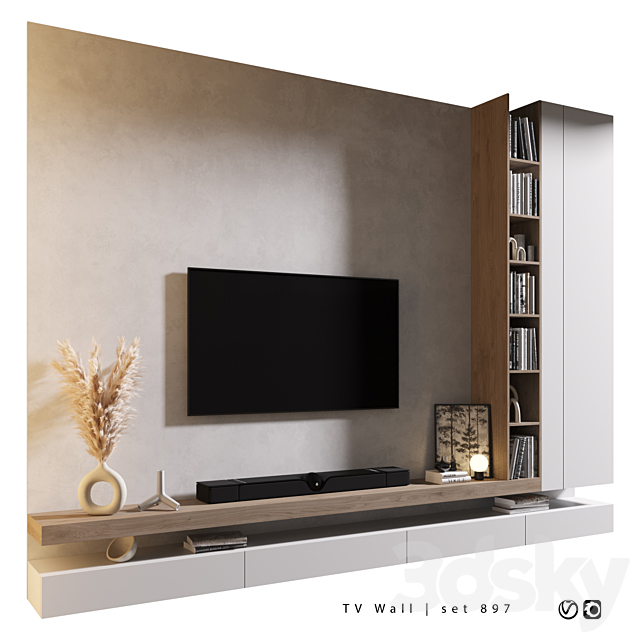 TV Wall | set 897 3DS Max Model - thumbnail 5