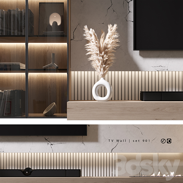 TV Wall | set 901 3DS Max Model - thumbnail 2