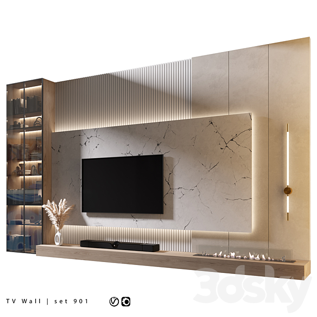 TV Wall | set 901 3DS Max Model - thumbnail 5