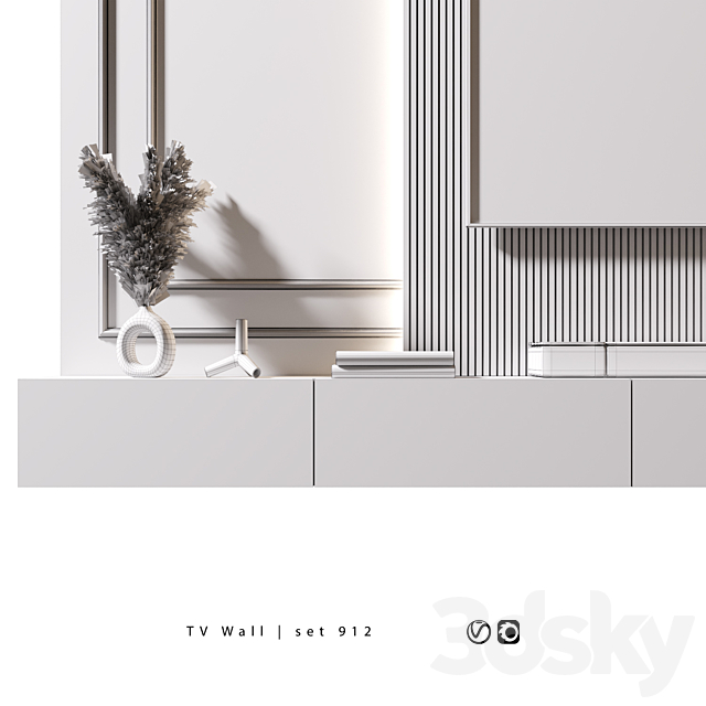 TV Wall | set 912 3DS Max Model - thumbnail 6