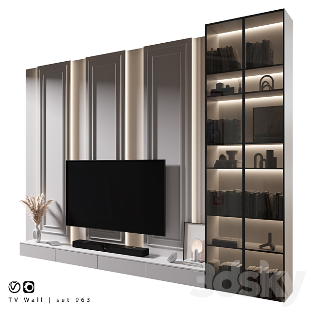 TV Wall | set 963 3DS Max Model - thumbnail 5