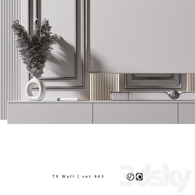 TV Wall | set 963 3DS Max Model - thumbnail 7