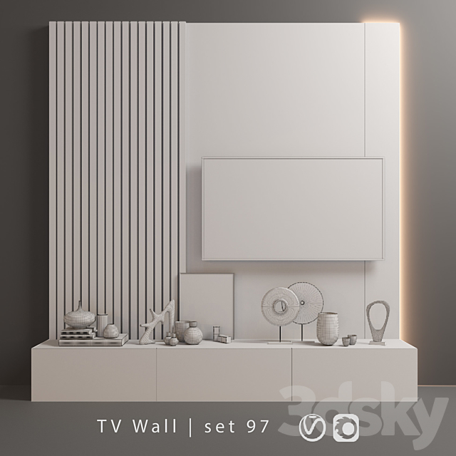 TV Wall | set 97 3DS Max Model - thumbnail 2