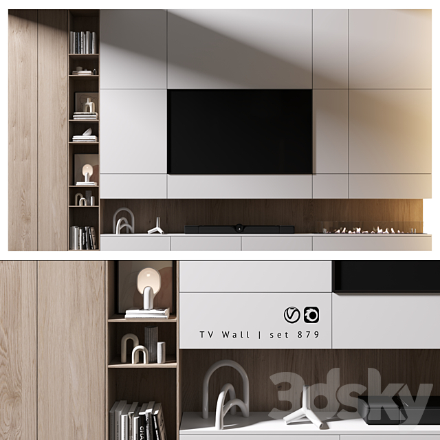 TV Wall | set 979 3ds Max - thumbnail 1