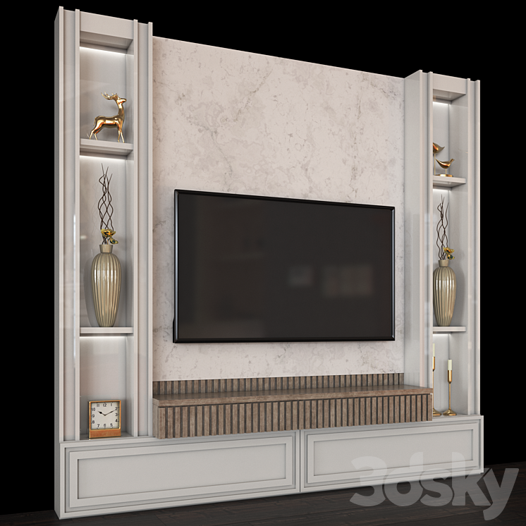 TV Wall set116 3DS Max Model - thumbnail 2