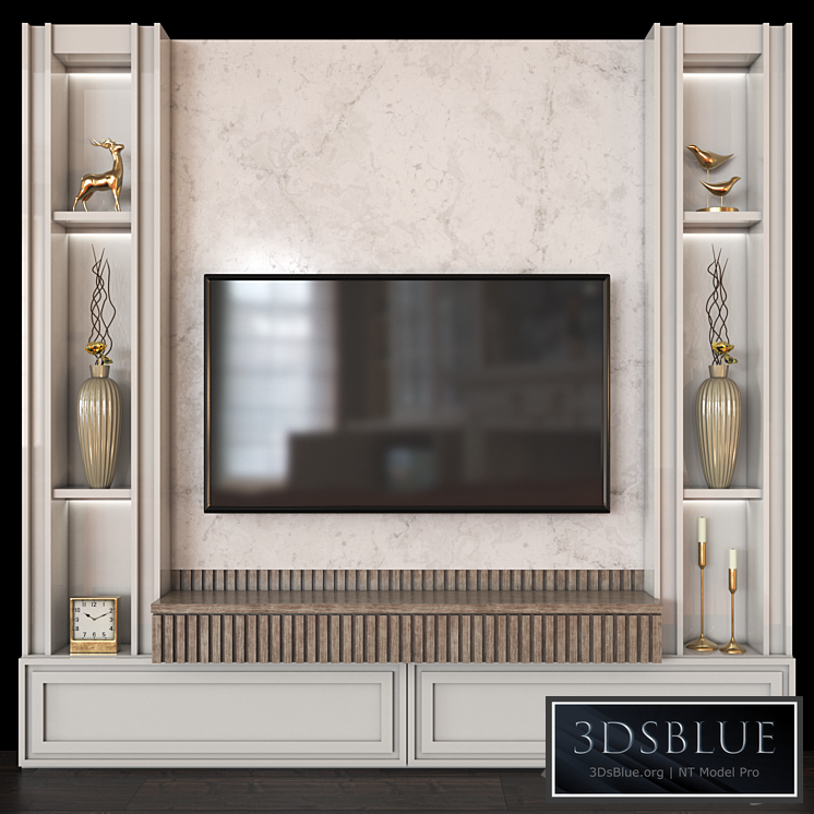 TV Wall set116 3DS Max - thumbnail 3