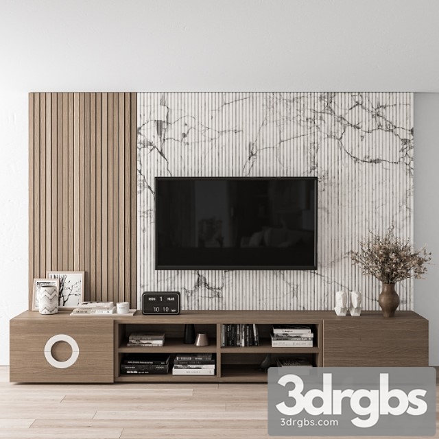 Tv wall stone and wood – set 16 - thumbnail 1