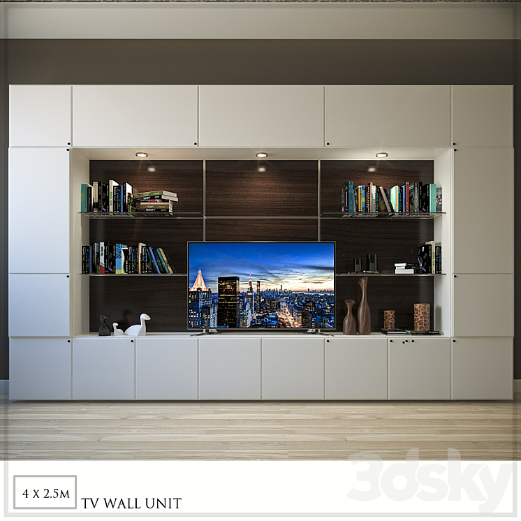 TV WALL UNIT4 3DS Max - thumbnail 1