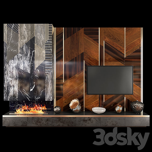 TV Wall Units set 04 3DSMax File - thumbnail 1