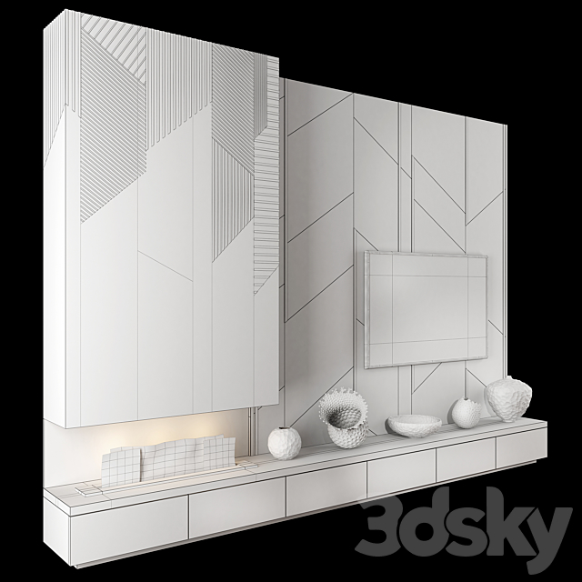 TV Wall Units set 04 3DSMax File - thumbnail 5