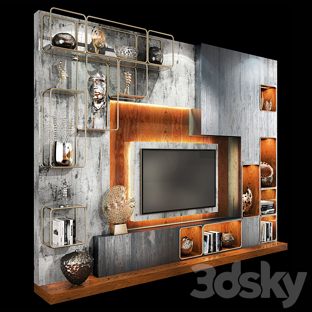 TV Wall Units set 06 3DSMax File - thumbnail 2