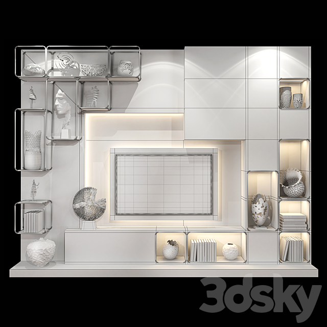 TV Wall Units set 06 3DSMax File - thumbnail 5