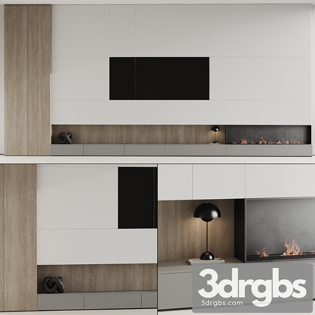 Tv wall with fireplace 07 - thumbnail 1