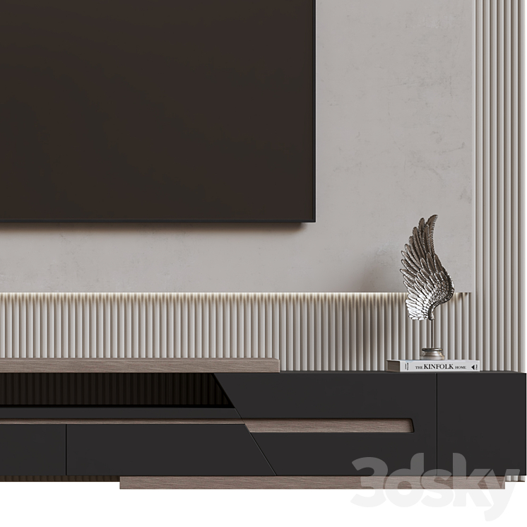 Tv wall02 3DS Max Model - thumbnail 2