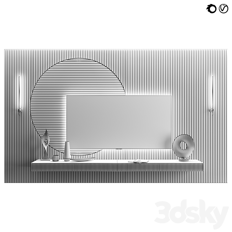 Wall panel and decor 61 3DS Max Model - thumbnail 2