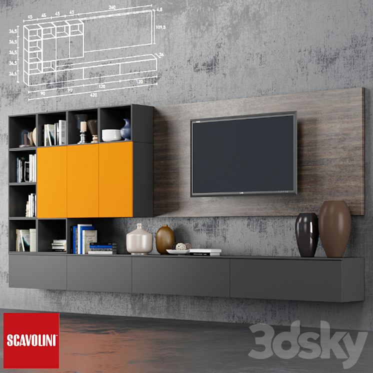 Wall Scavolini 2 3DS Max - thumbnail 1