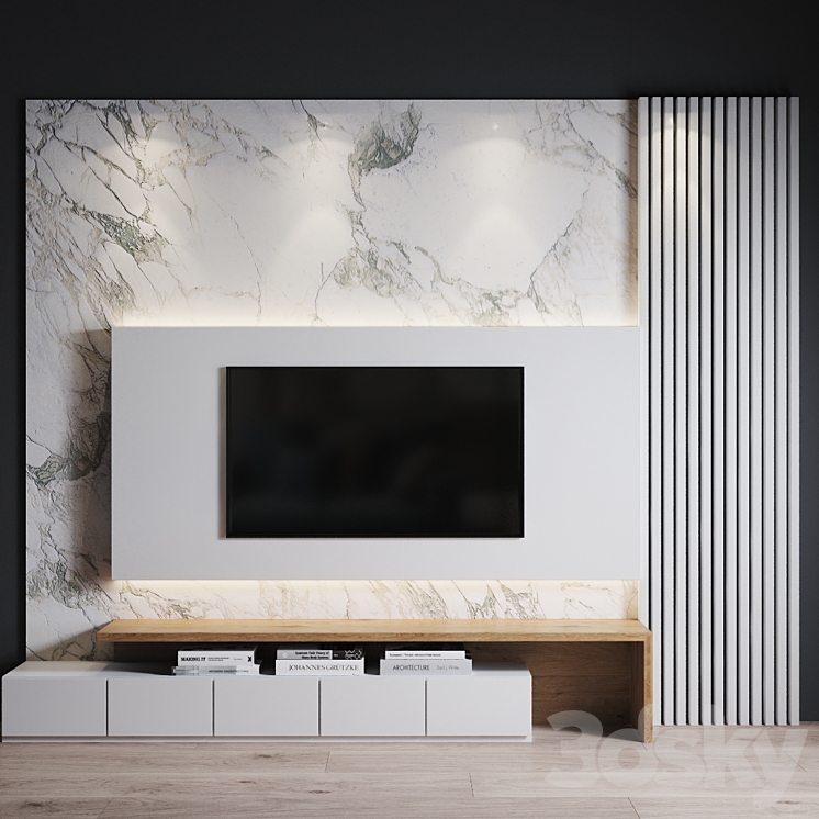 WALL TV SET 1 3DS Max - thumbnail 1