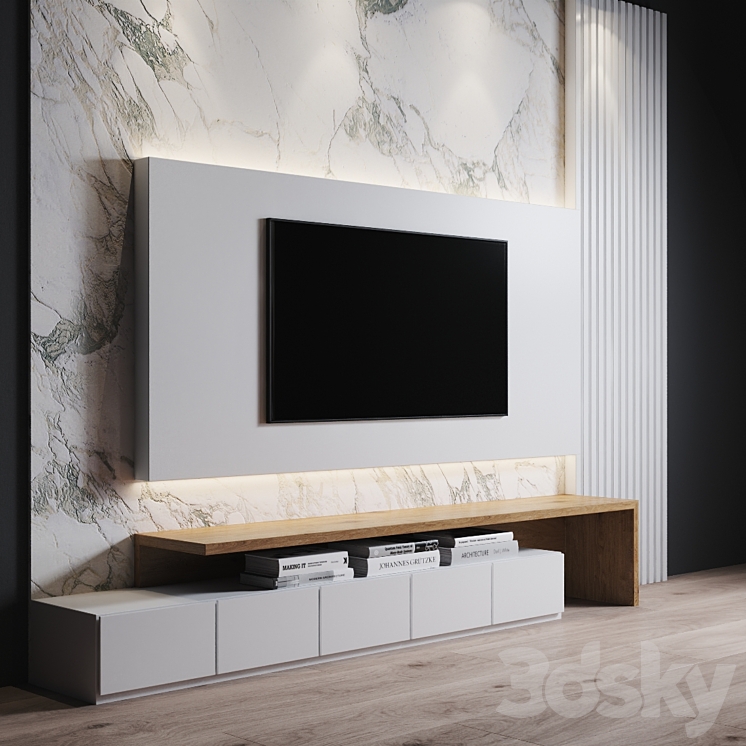 WALL TV SET 1 3DS Max - thumbnail 2