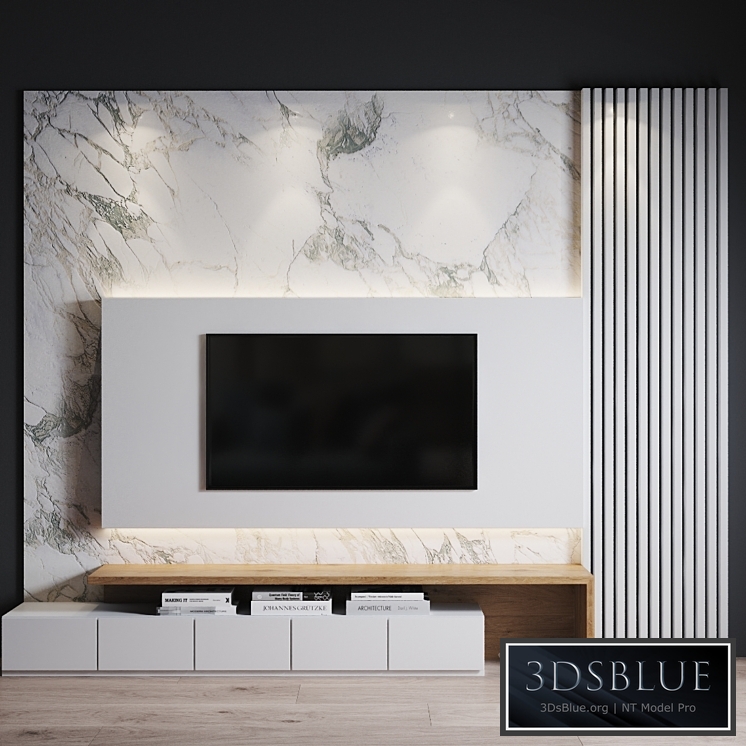 WALL TV SET 1 3DS Max - thumbnail 3