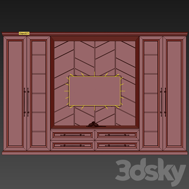 Wardrobe in the room 3DS Max Model - thumbnail 2