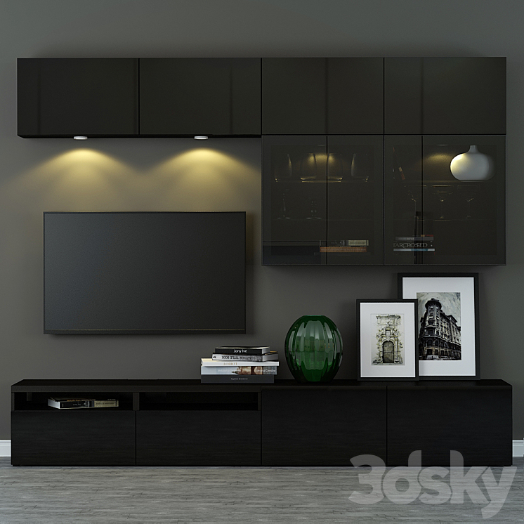 Wardrobe TV BESTO \/ Besta Selsviken 3DS Max - thumbnail 1