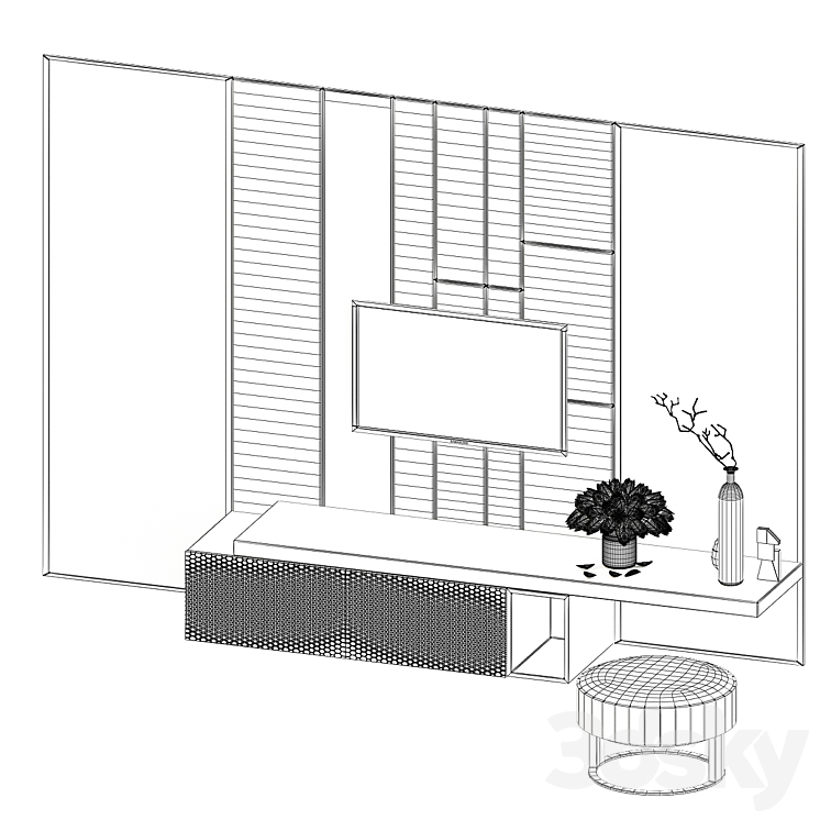 Wardrobe TV No. 1 3DS Max - thumbnail 2