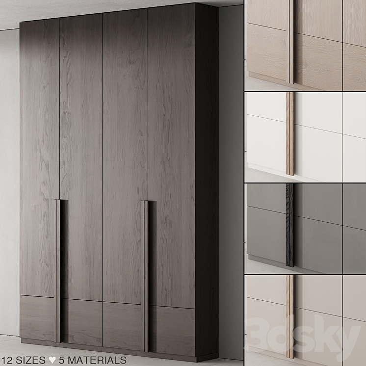 170 cabinet furniture 02 minimal wardrobe cupboard 01 3DS Max - thumbnail 1