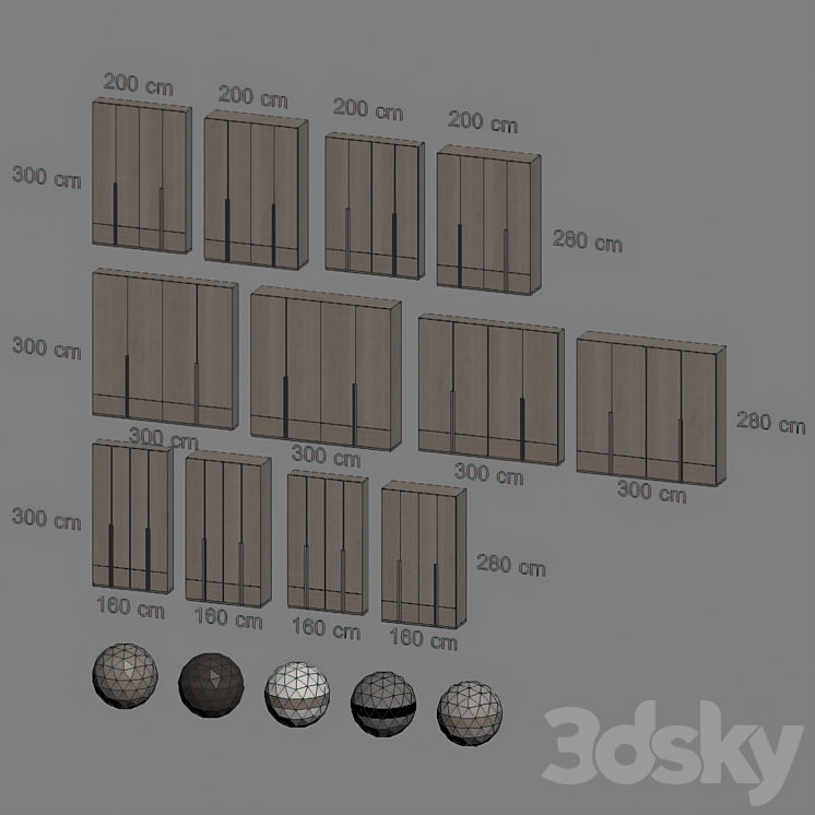 170 cabinet furniture 02 minimal wardrobe cupboard 01 3DS Max - thumbnail 2