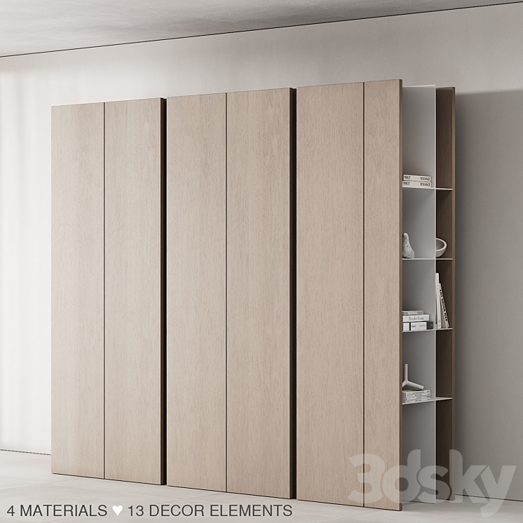 171 cabinet furniture 03 modern cupboard with decor 01 3DS Max Model - thumbnail 1