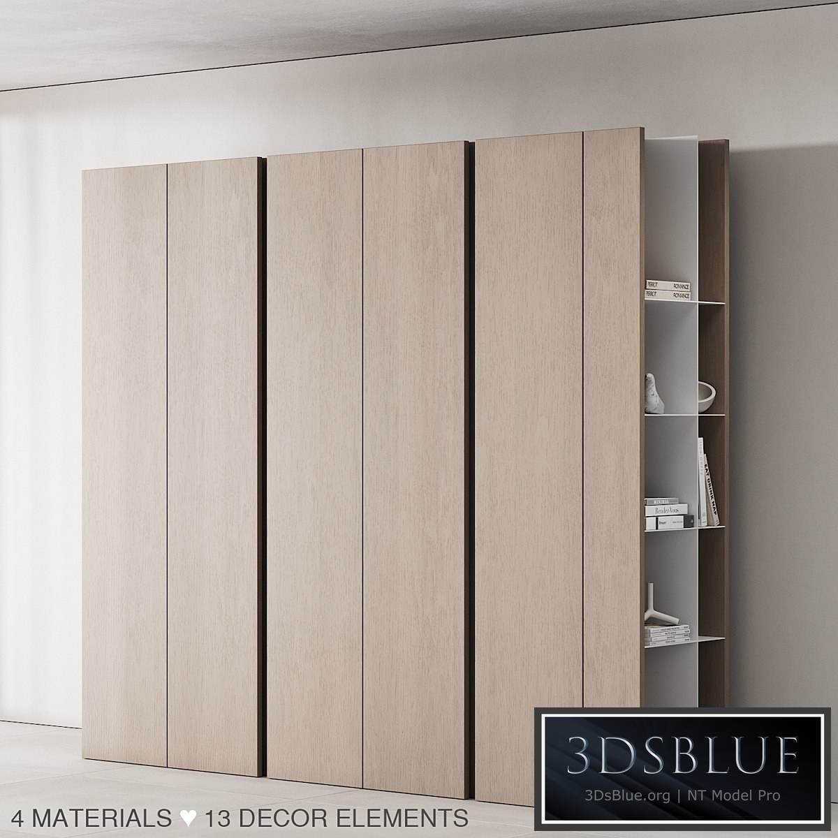 171 cabinet furniture 03 modern cupboard with decor 01 3DS Max - thumbnail 3