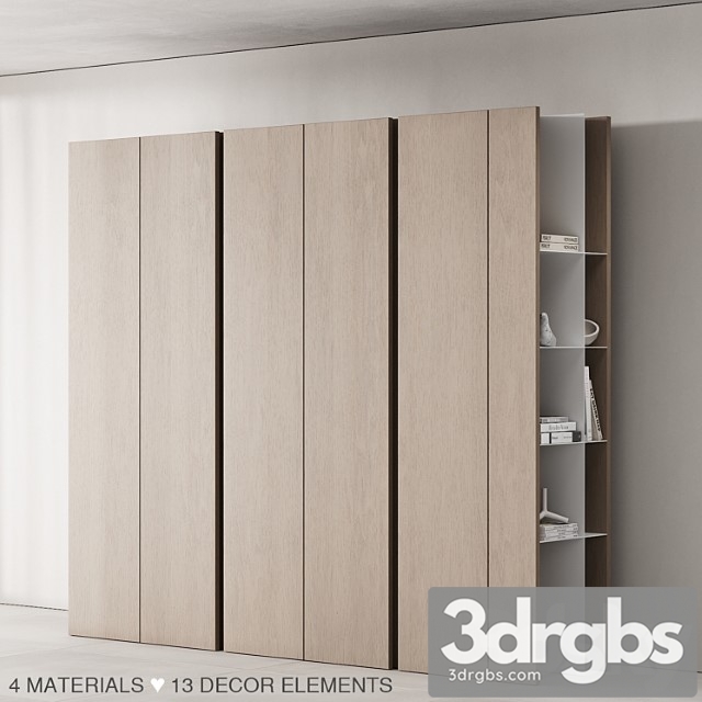 171 Cabinet Furniture 03 Modern Cupboard with Decor 01 3dsmax Download - thumbnail 1